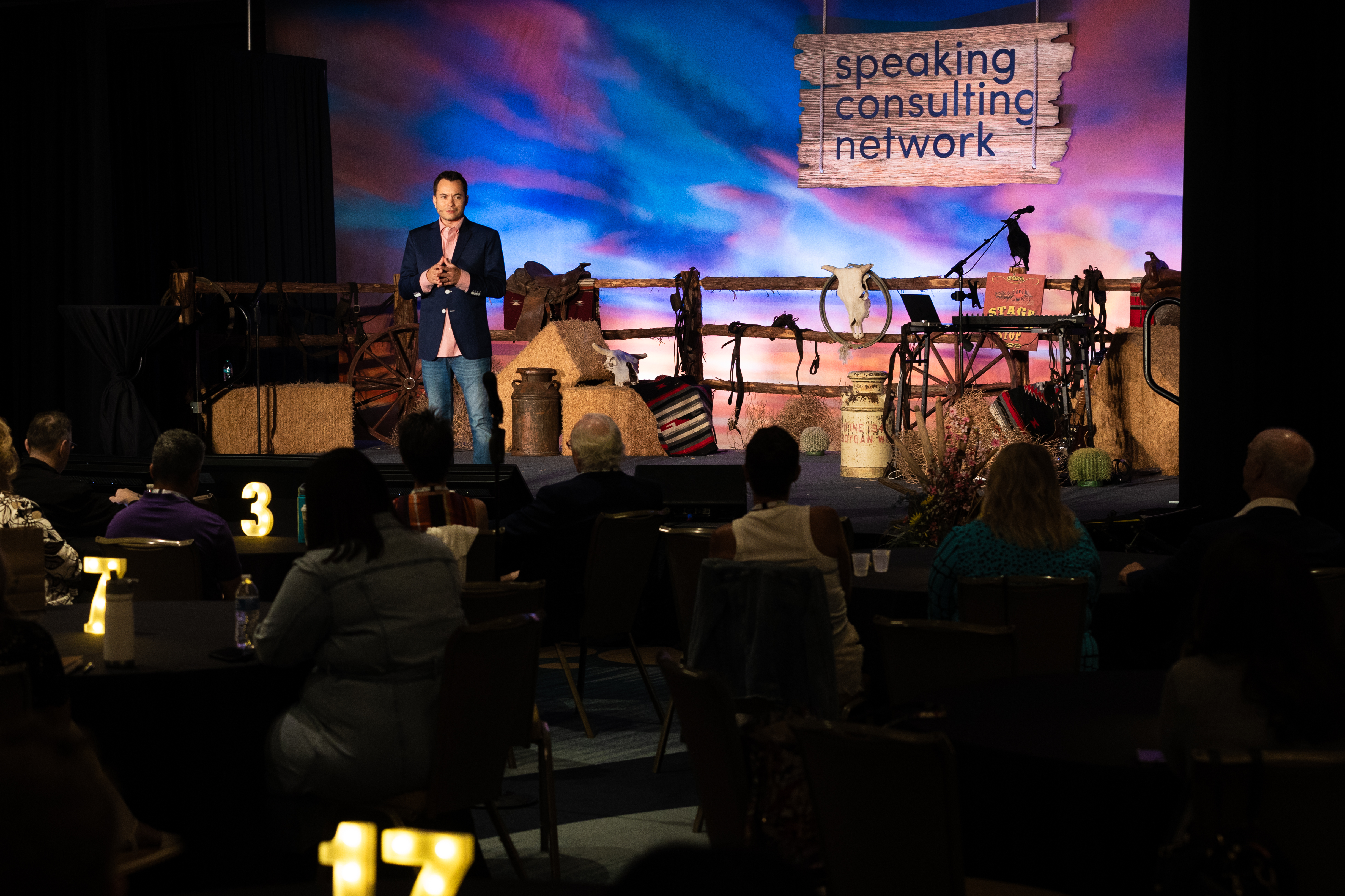 Ryan Vet delivering a keynote on stage