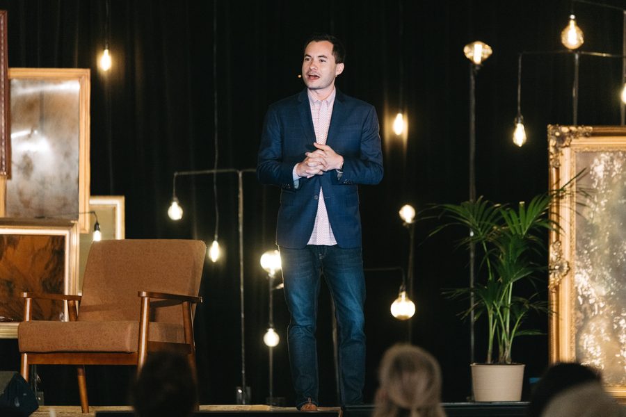 Ryan Vet speaking to a room
